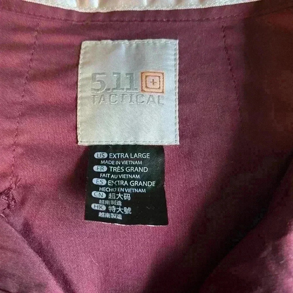 5.11 511 Tactical Series Button Up Shirt Women’s Sz XL Long Sleeve Burgundy Work - Picture 3 of 6